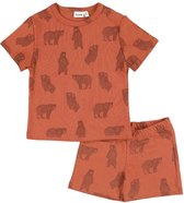 Trixie Pyjama Brave Bear Kort Junior Katoen Roestbruin Maat 128