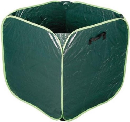 Toolland Tuinafvalzak, vierkant, polyester, groen/wit, 290 liter