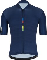 Santini Fietsshirt korte mouwen Heren Blauw - Official Uci Rainbow S/S Jersey - M
