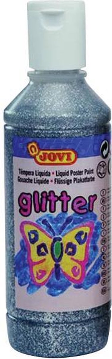 Jovi Plakkaatverf Glitter flacon van 250 ml, zilver