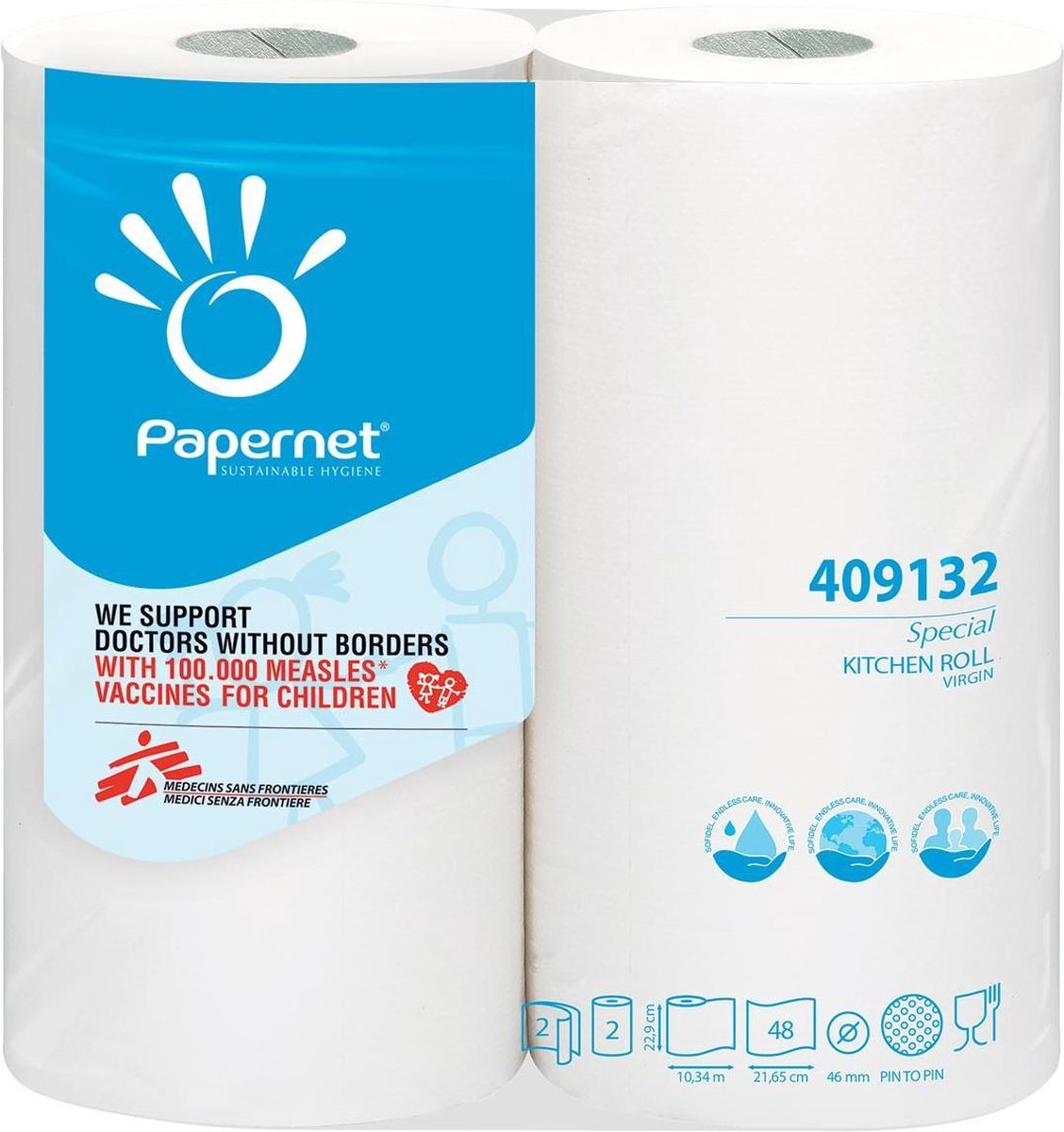 Goedkoopste Papernet keukenrol Special, 2-laags, 48 vellen, pak van 2 rollen