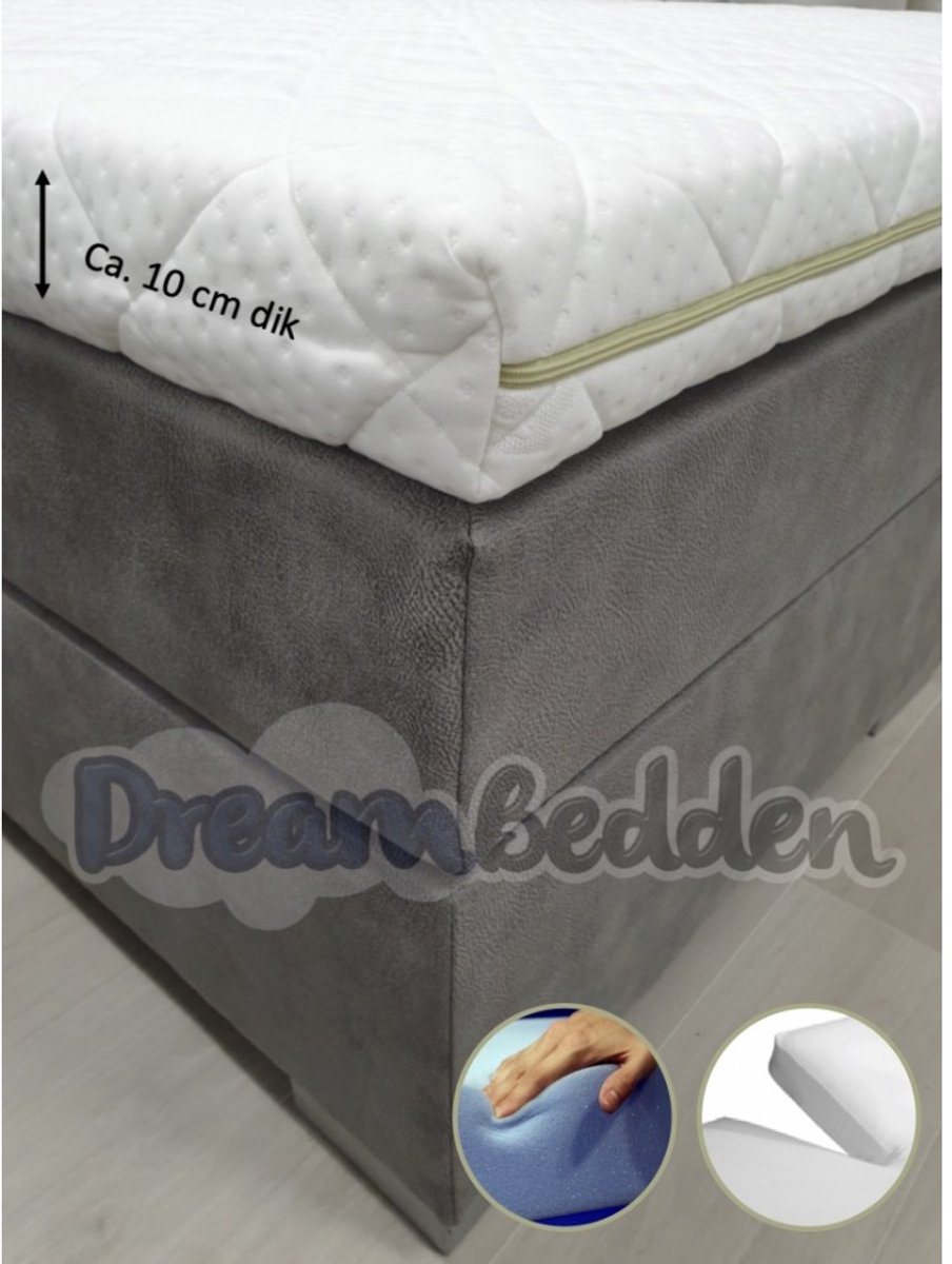 Bamboo Splittopper Royal 140x200 HR60 Koudschuim ca. 10 cm dik Bamboo Stevig Wit