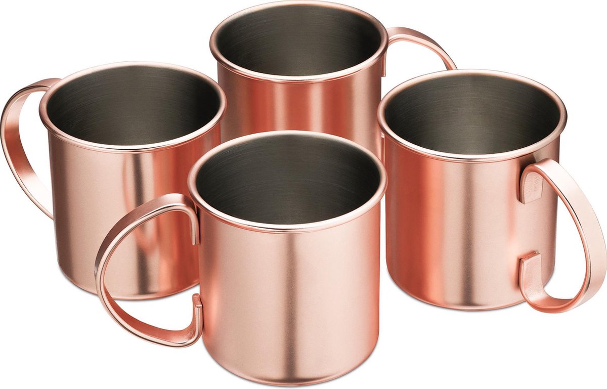 Navaris Moscow Mule bekers - Set van 4 - Cocktailbekers - Mok voor