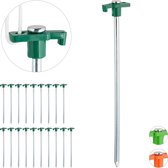 relaxdays 20 x piquets - piquet de sol - piquets de tente - piquet de roche - ancre au sol - vert
