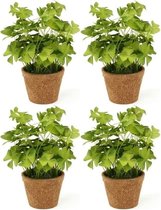4x Kunstplanten klaver groen in pot 25 cm - Kamerplanten groene klaverzuring