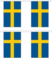 2x Buiten vlaggenlijnen Zweden 3 meter - Zweedse vlag - Zweden landen thema decoratie