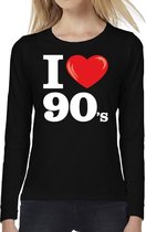 I love 90s / nineties long sleeve t-shirt zwart dames XS