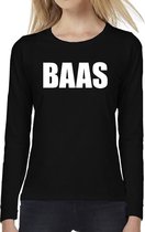 BAAS tekst t-shirt long sleeve zwart voor dames XS