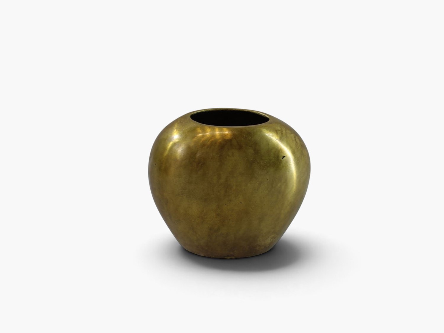 Aluminium Oval vase Ant.gld L 28x14x23cm Buitengewoon de Boet