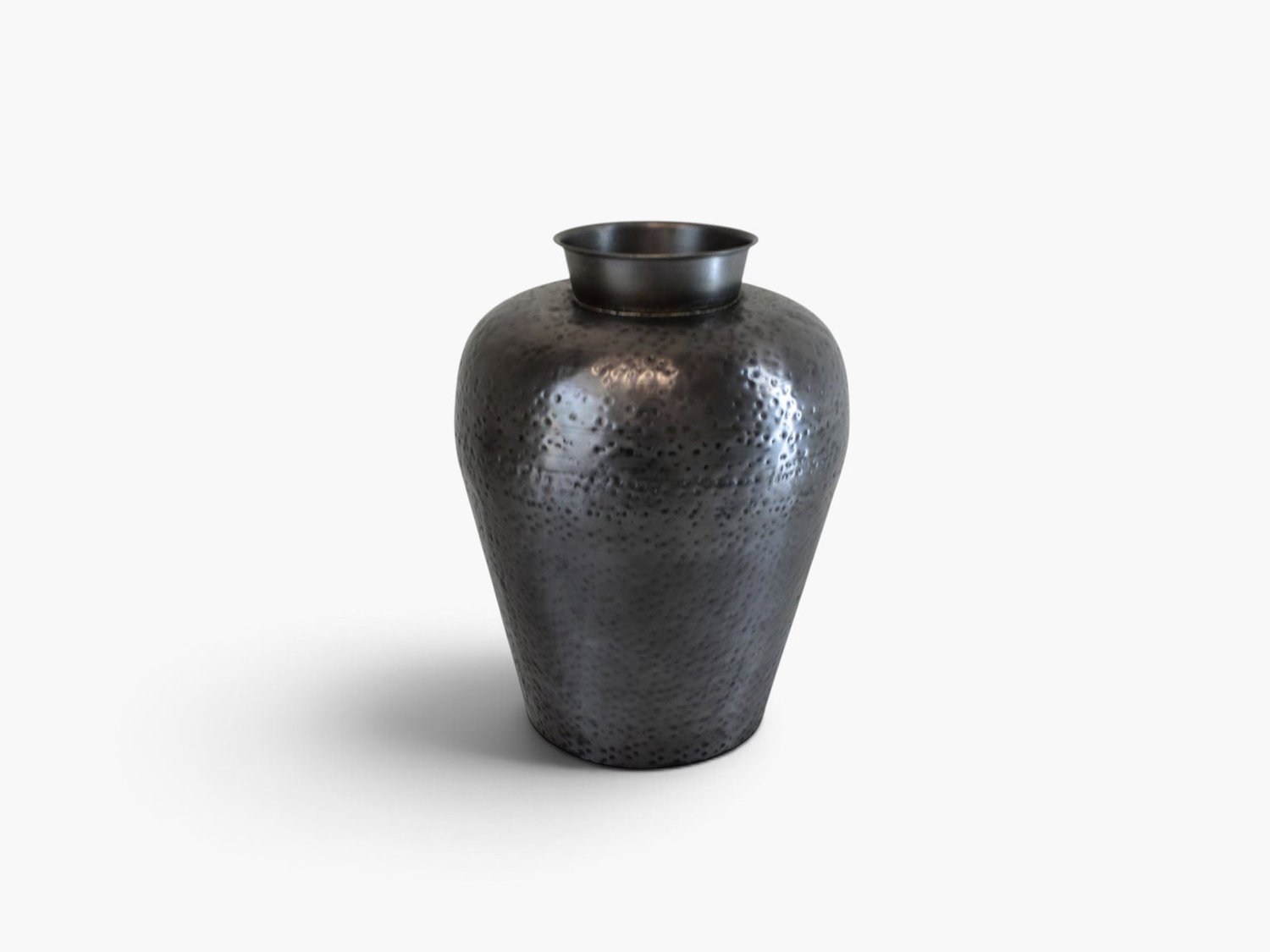 Iron round vase slvr L 39x51cm Buitengewoon de Boet