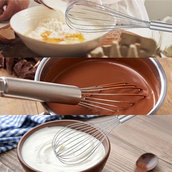 Dailygoods- Handmixer Hoogwaardig Roestvrij Staal - 2 Gardes - Klein en Comfortabel - Geluidsarm - Vaatwasserbestendig - Ideaal voor Koken en Bakken - — afbeelding 4