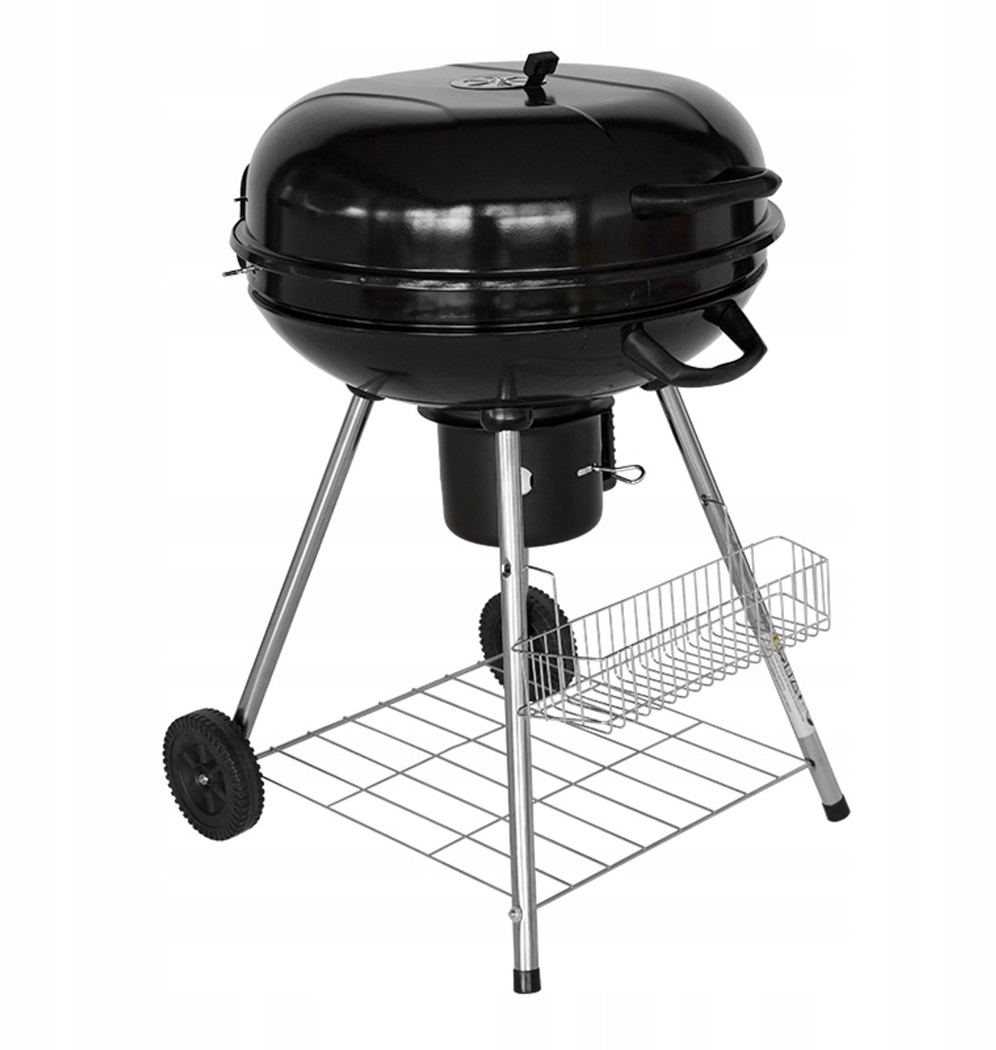 Merkloos Ronde Koolgrill met Deksel, Asbak en Plank - Ideaal voor Tuin