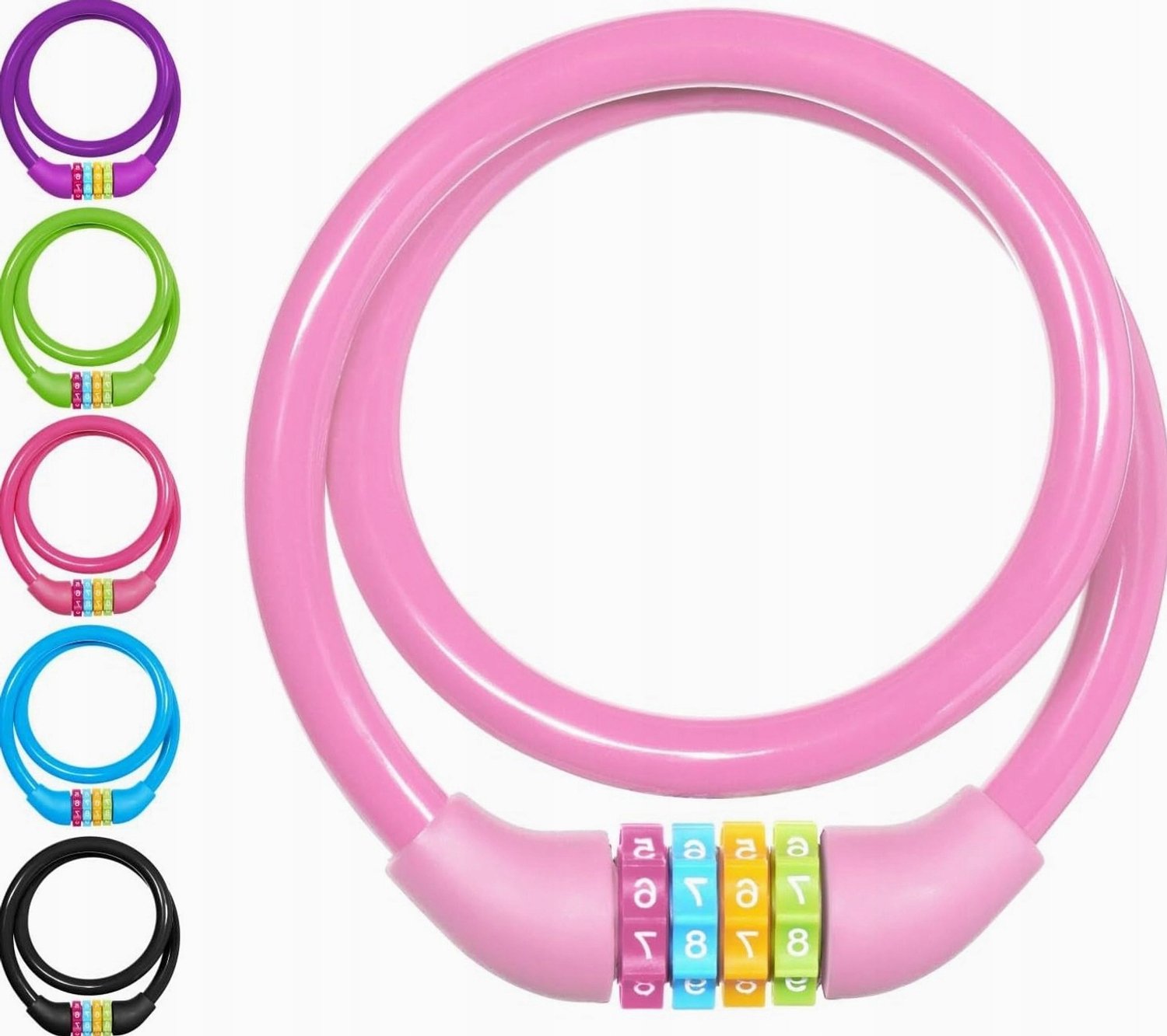 Roze Fiets Kabel Diefstal Beveiliging 65cm Cijferslot Staal