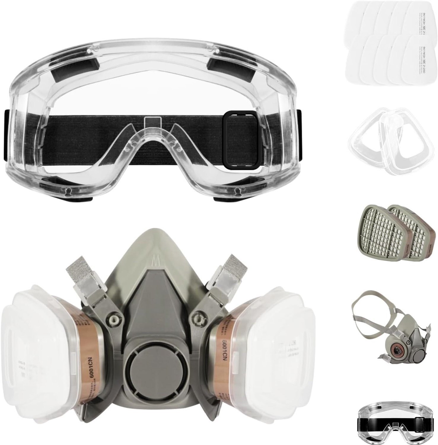Respirator masker - stofmasker met filter - vervangbaar en recyclebaar - voorkomt inademing van irriterende gassen - Vemera