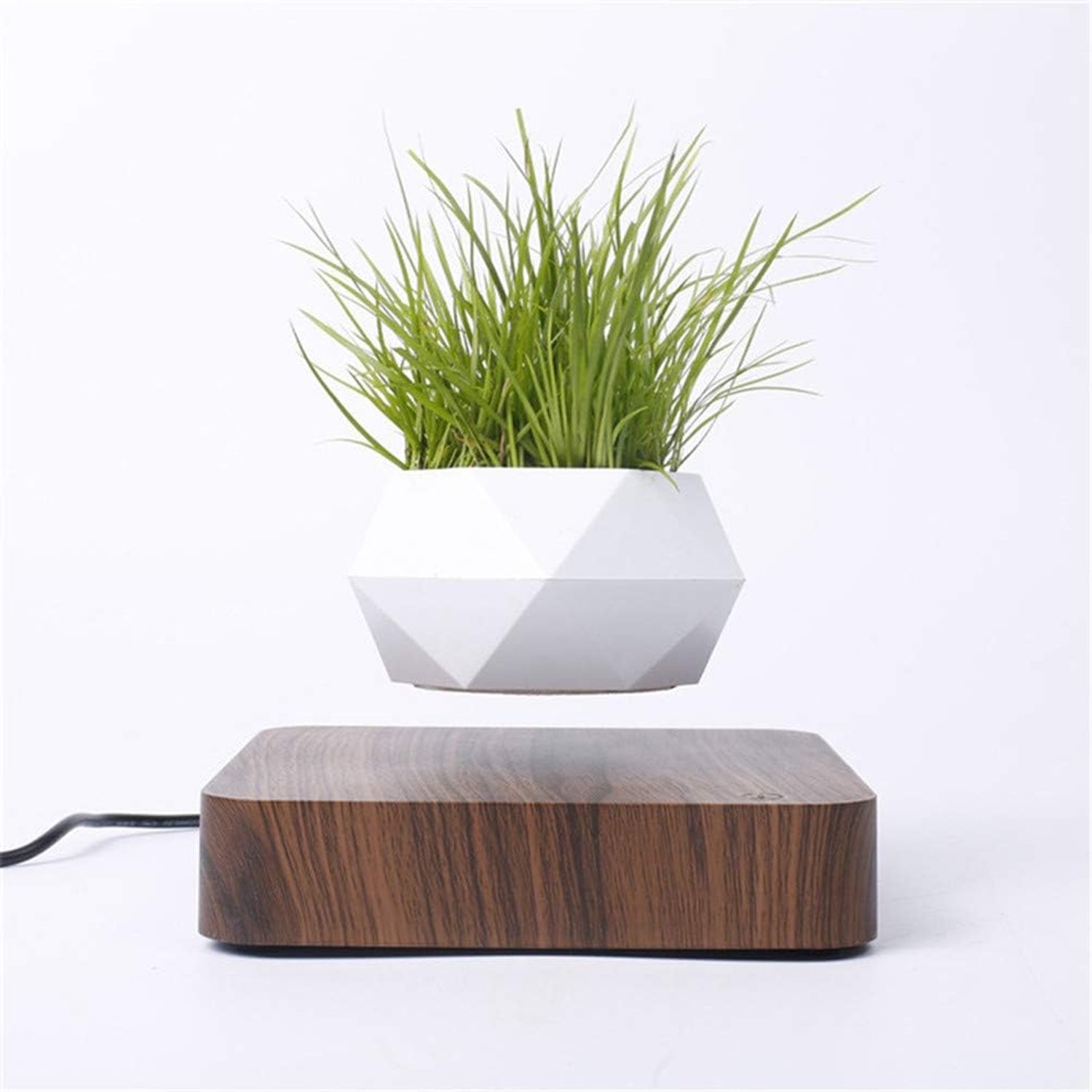 SnelShoppen - Magnetische Zwevende Plant Pot - Drijvende Bonsai Pot met 360° Rotatie - Unieke Desk Decoratie voor Thuis en Kantoor - Modern Design en