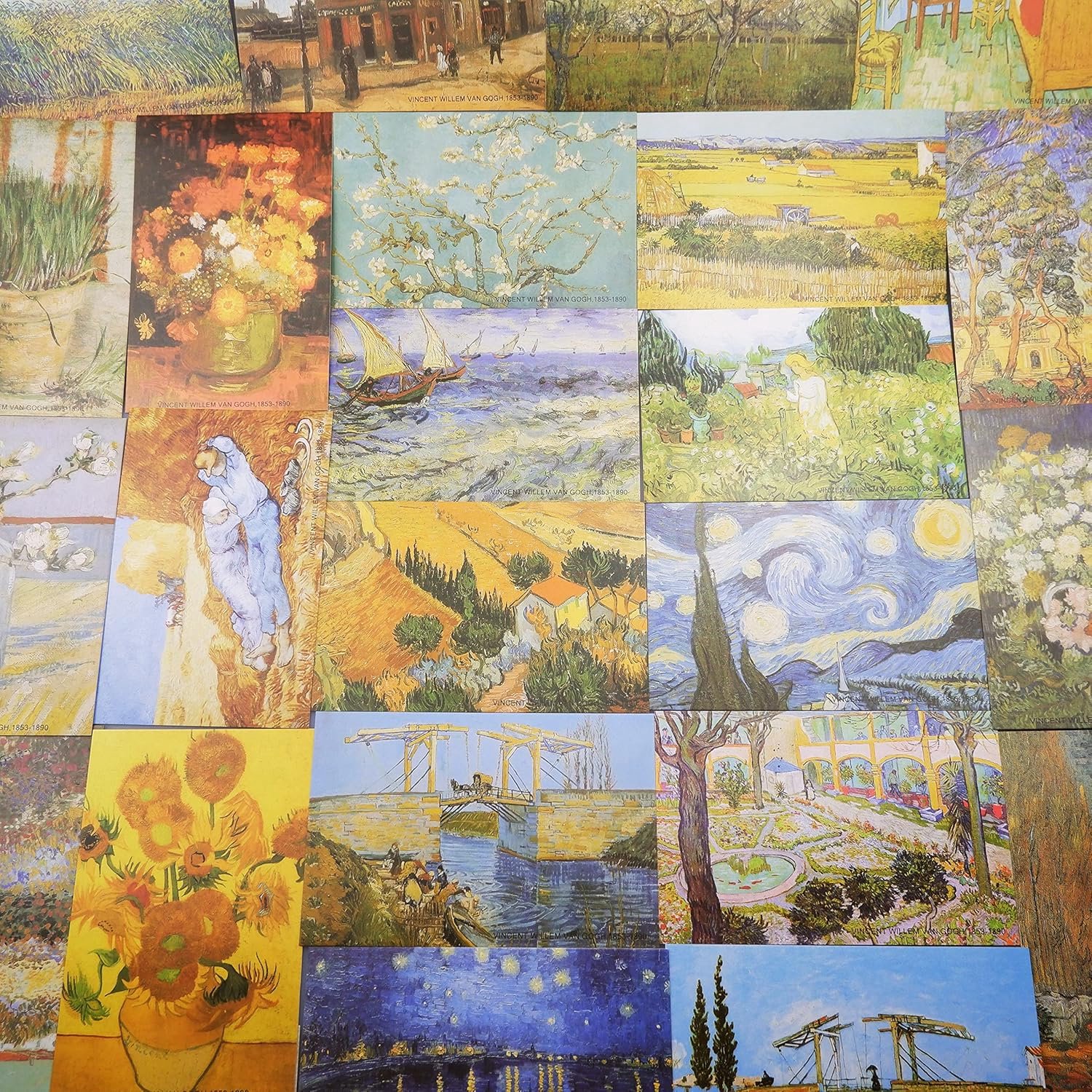 SnelShoppen - 30 Kunst Postkaarten, Vintage Schilderijen, Van Gogh Postkaarten, 10x14 cm, Duurzaam Karton, Perfect voor Vrienden en Klassengenoten