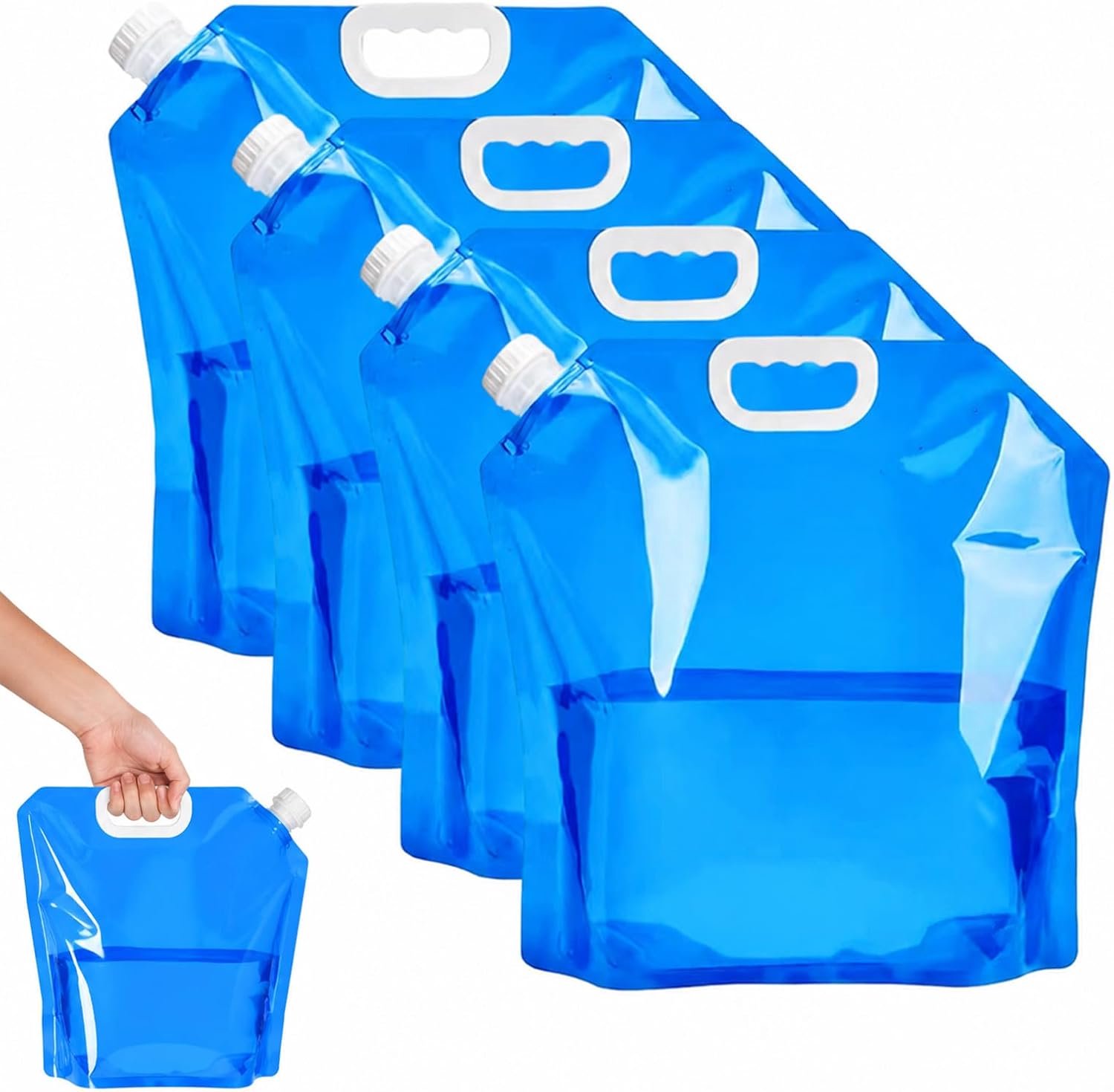 SnelShoppen - 4 PCS Vouwbare Waterkanister met Tap en Waterzak - 10L BPA Vrij - Ideaal voor Camping, Hiken, Emergency, Vissen, Klimmen, Reizen, Grille