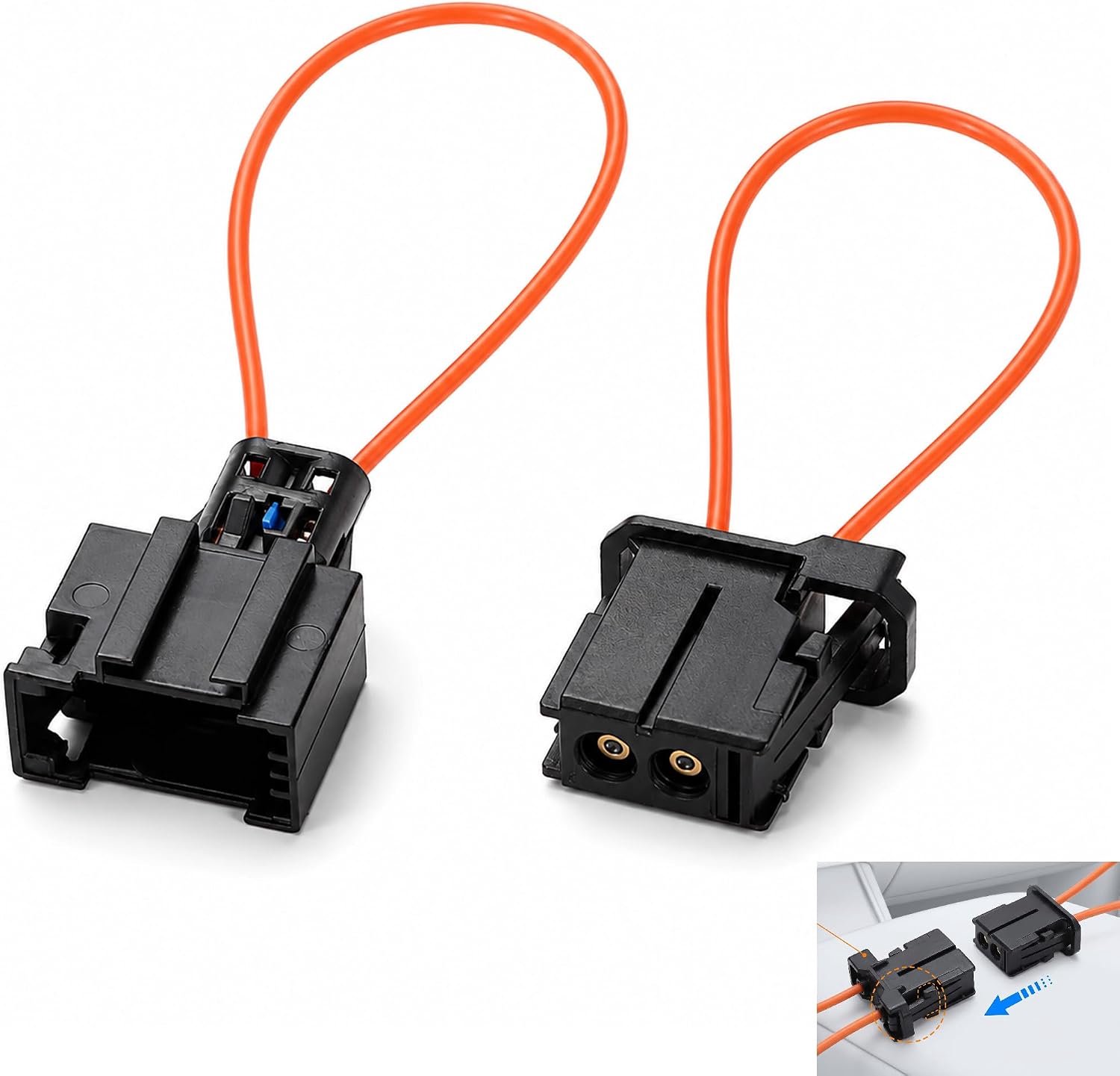 Set van 2 glasvezeladapters, glasvezelconnector, meest optische automobieladapter, bypass-gesp, mannelijk, vrouwelijk - ShopVlot