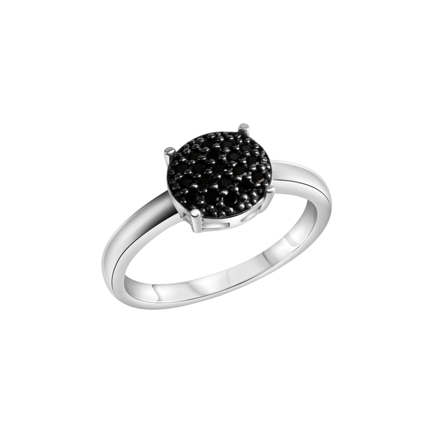 Celesta Silber Ring Silber 925 rhodiniert mit schwarzen Zirkonia-Steinen