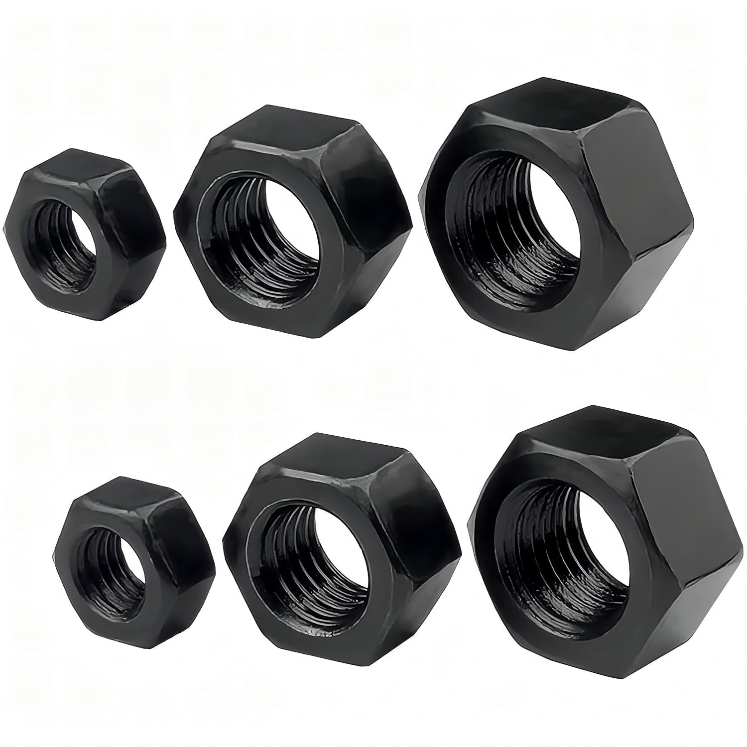 Qrity 20pcs M3 Hex Nut, Black Hex Nut, Hex Nut, for Construction and Industrial Fasteners