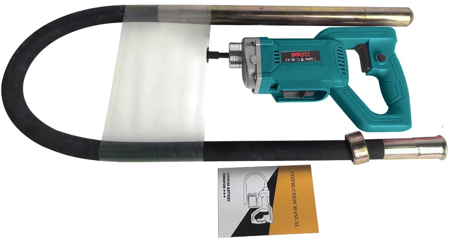 Draagbare 21 V borstelloze betonschudder, compatibel met Makita 18 V-20 V accu (zonder accu), handbeton schudfles met - ShopVlot