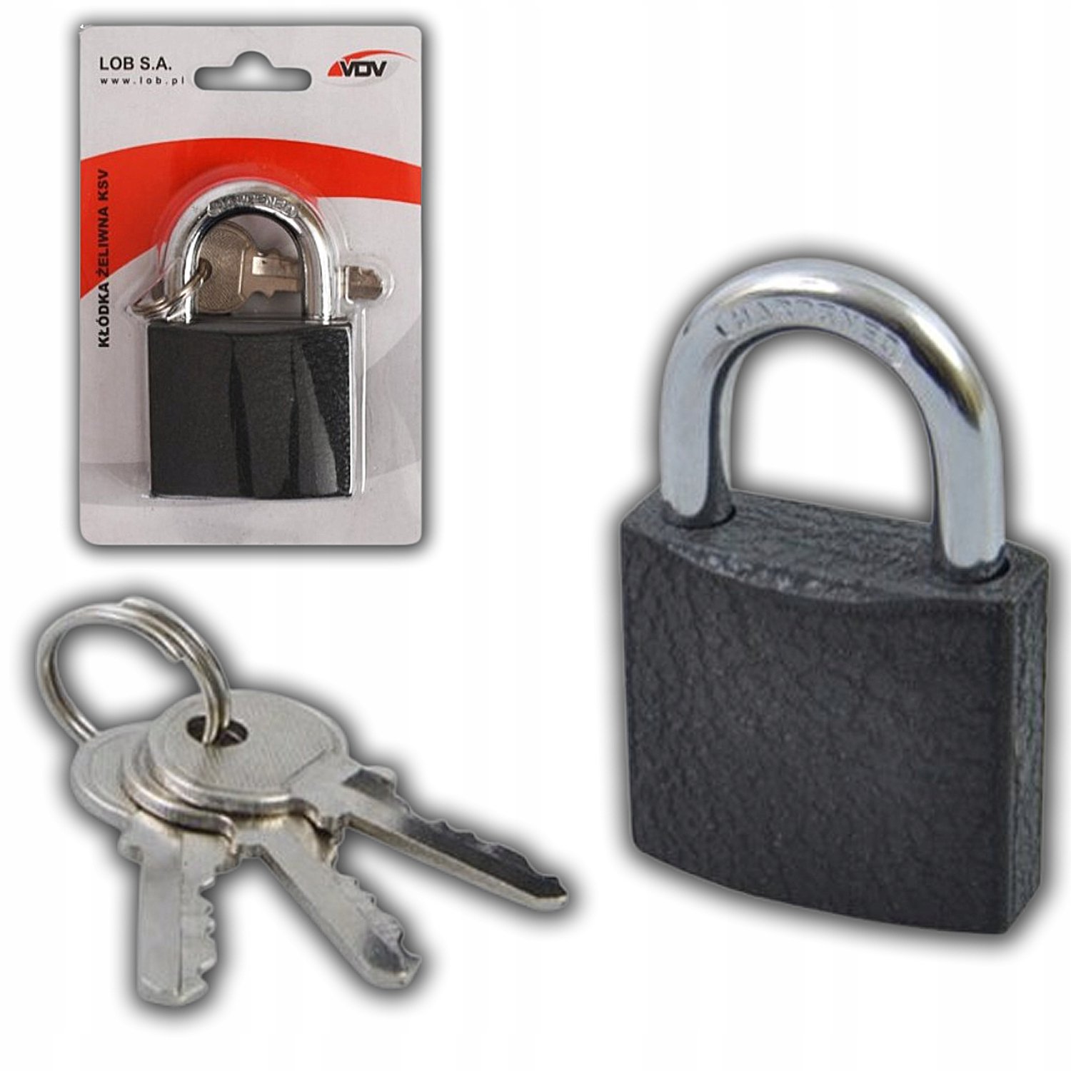 LOB KSV30 Gietijzeren Hangslot met Gehard Beugel - 30mm