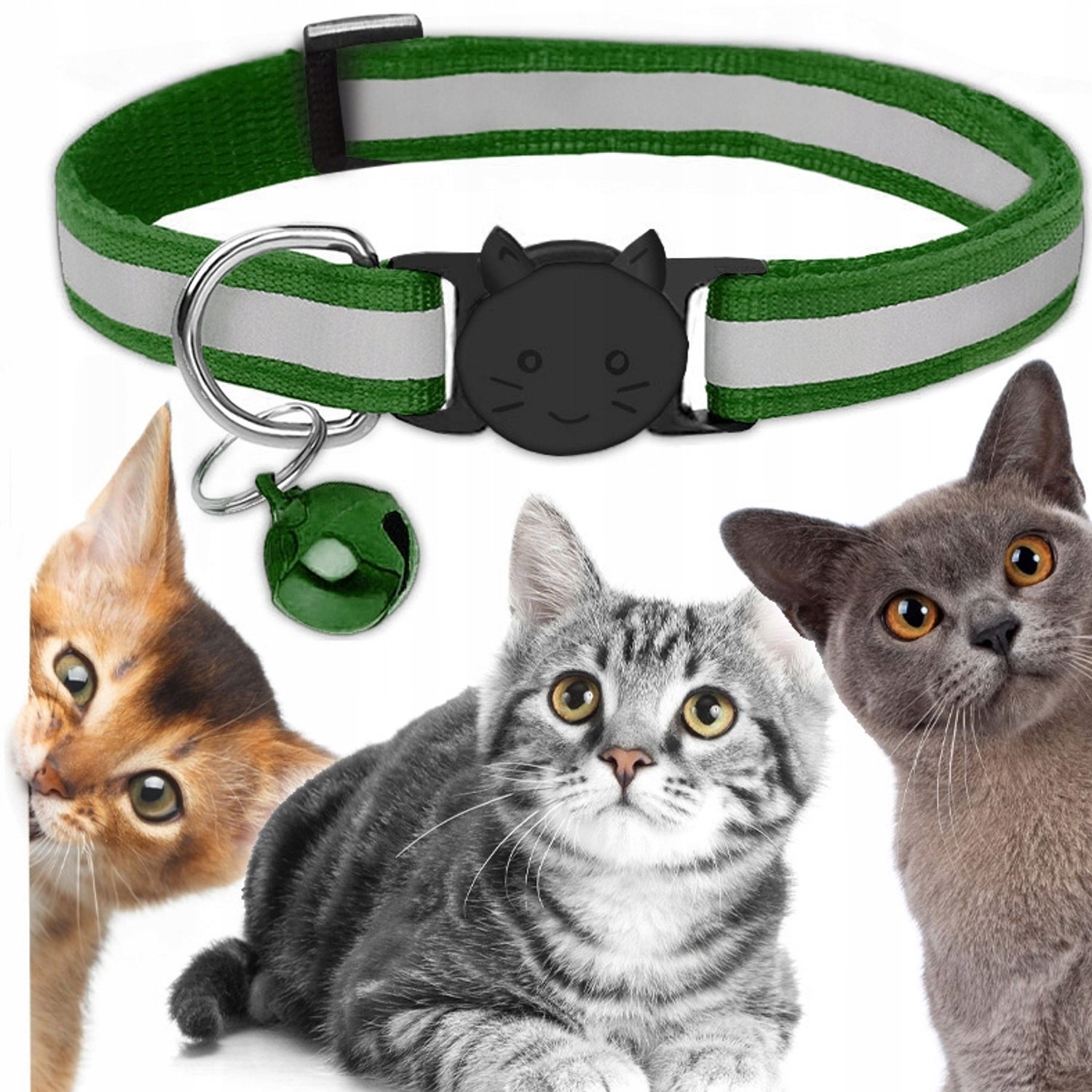 Verstelbare Katten Halsband met Belletje - Reflecterend & Lichtgewicht