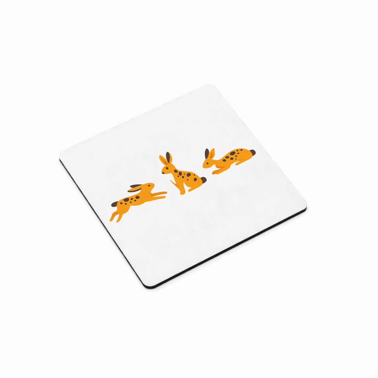 Mr Cadeautjes MDF magnetische fotolijst vierkant 9,5 - design Een subtiele patrooncompositie met meerdere losse figuren di | cadeau Wit