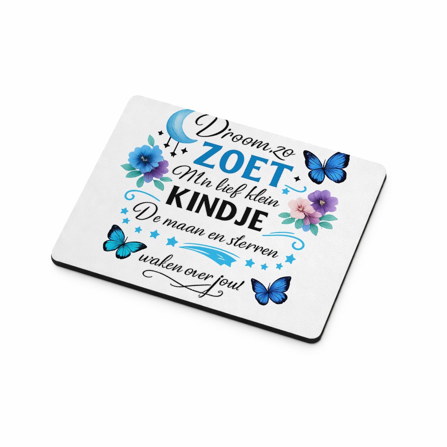 Mr Cadeautjes MDF magnetische fotolijst 9 x 7 - design Een troostend slaapkamerthema met maan, sterren en een gerus | cadeau Wit