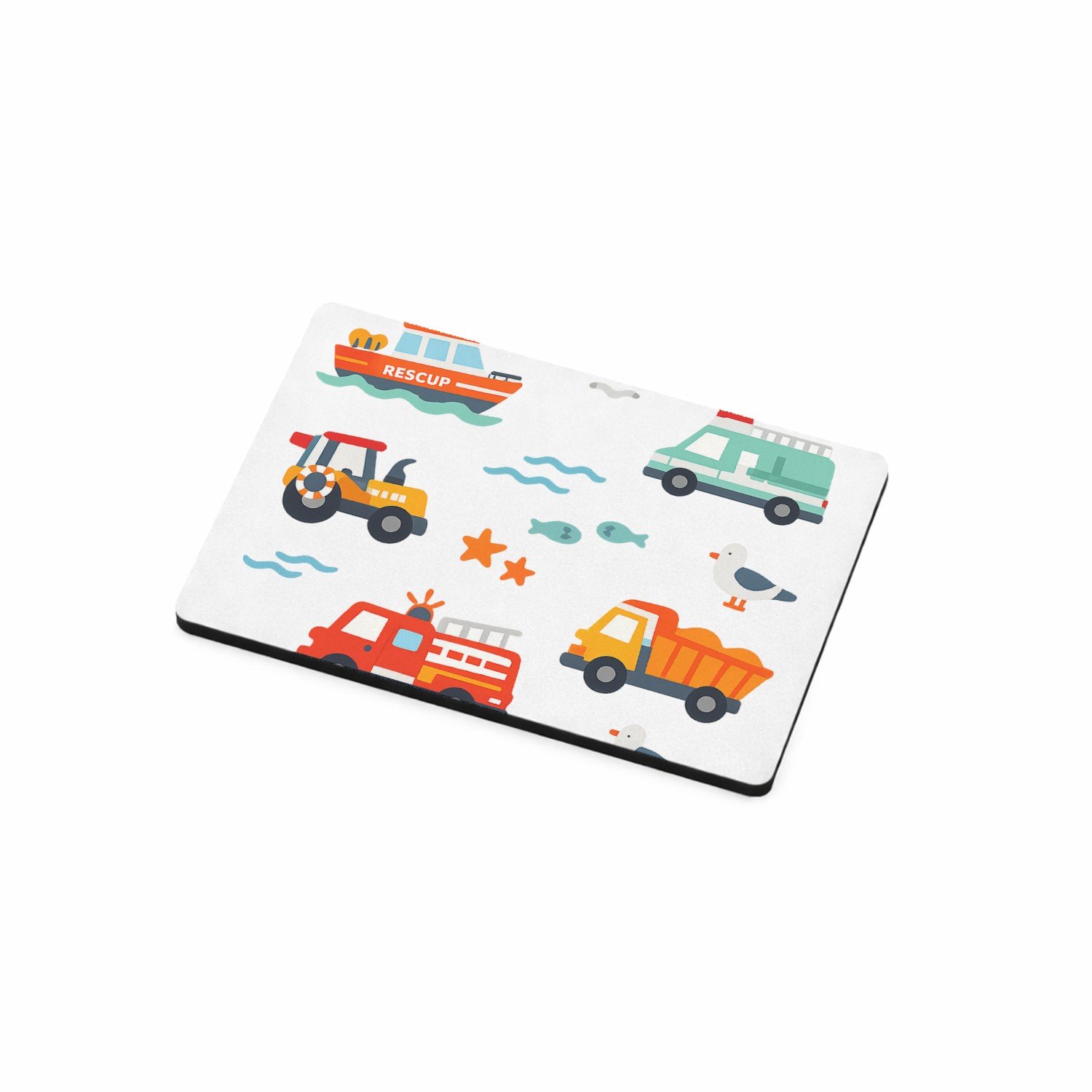 Mr Cadeautjes MDF magnetische fotolijst 7,5 x 5 - design Reddingsvoertuigen op zee | cadeau Wit