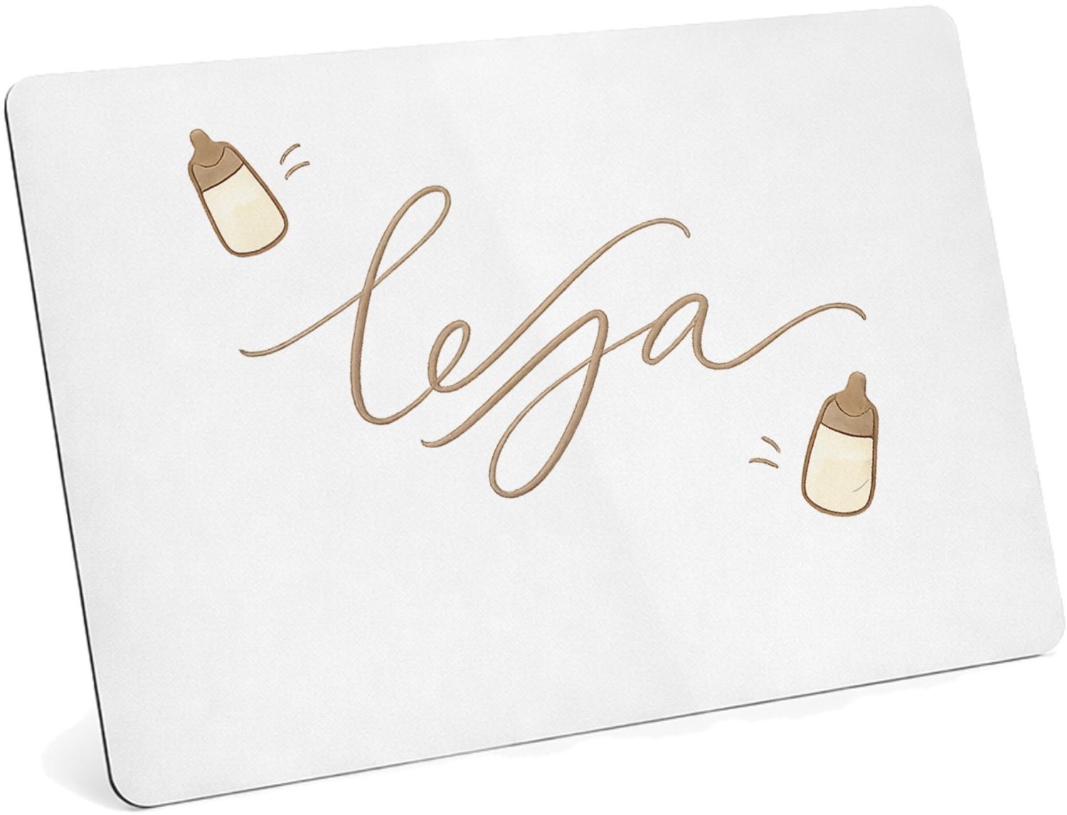 Mr Cadeautjes MDF magnetische fotolijst 28 x 19 - design Een zachte, minimalistische babyprint met een centrale boods | cadeau Wit