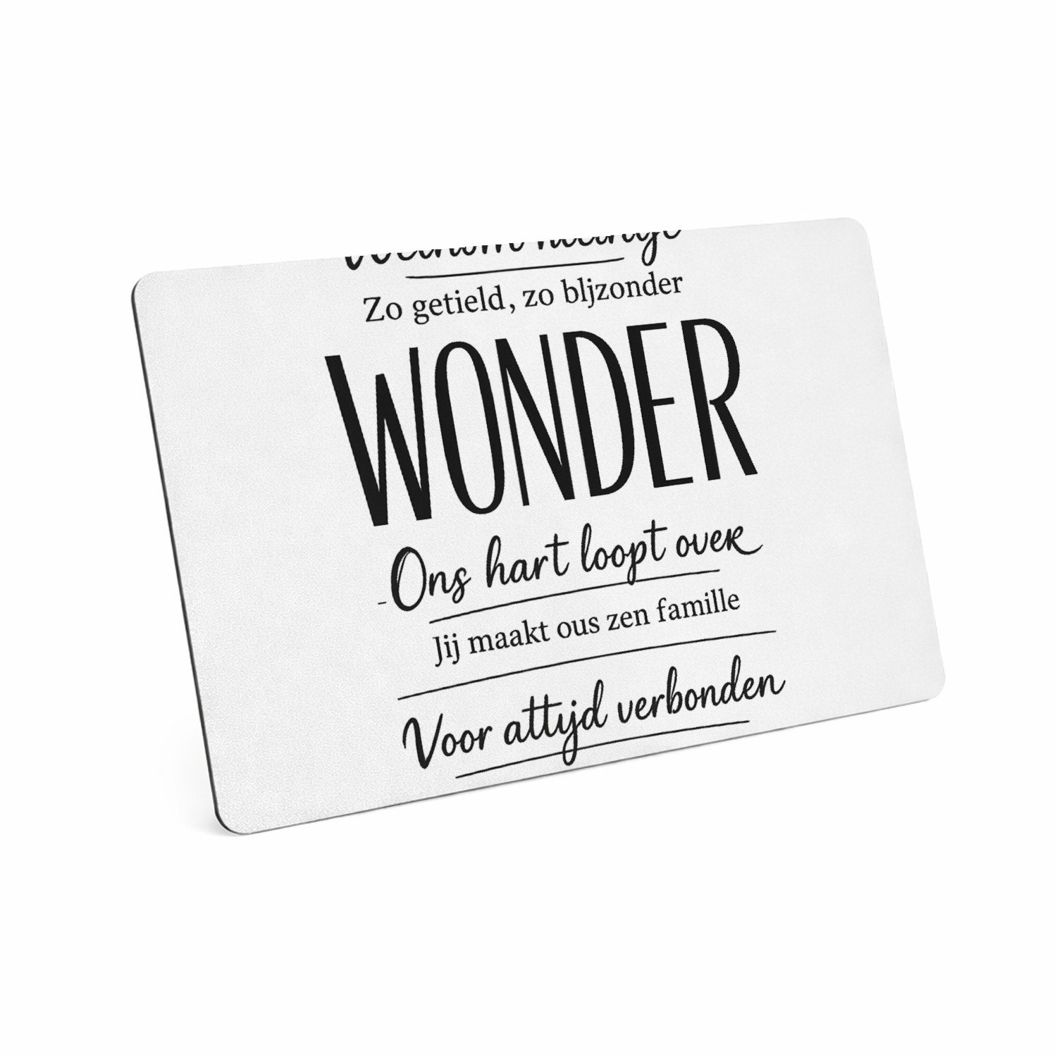 Mr Cadeautjes MDF magnetische fotolijst 28 x 19 - design Een warme familieboodschap met één krachtwoord als visuele b | cadeau Wit