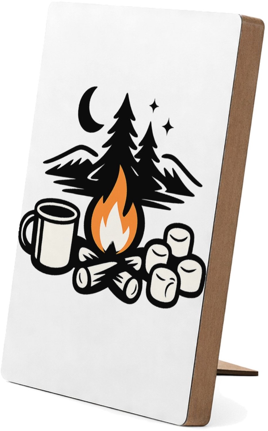 Mr Cadeautjes Glasframe/MDF 12,7 x 17,8 - design Gezellige herfst-camping quote met warme sfeer en een speels | cadeau Wit