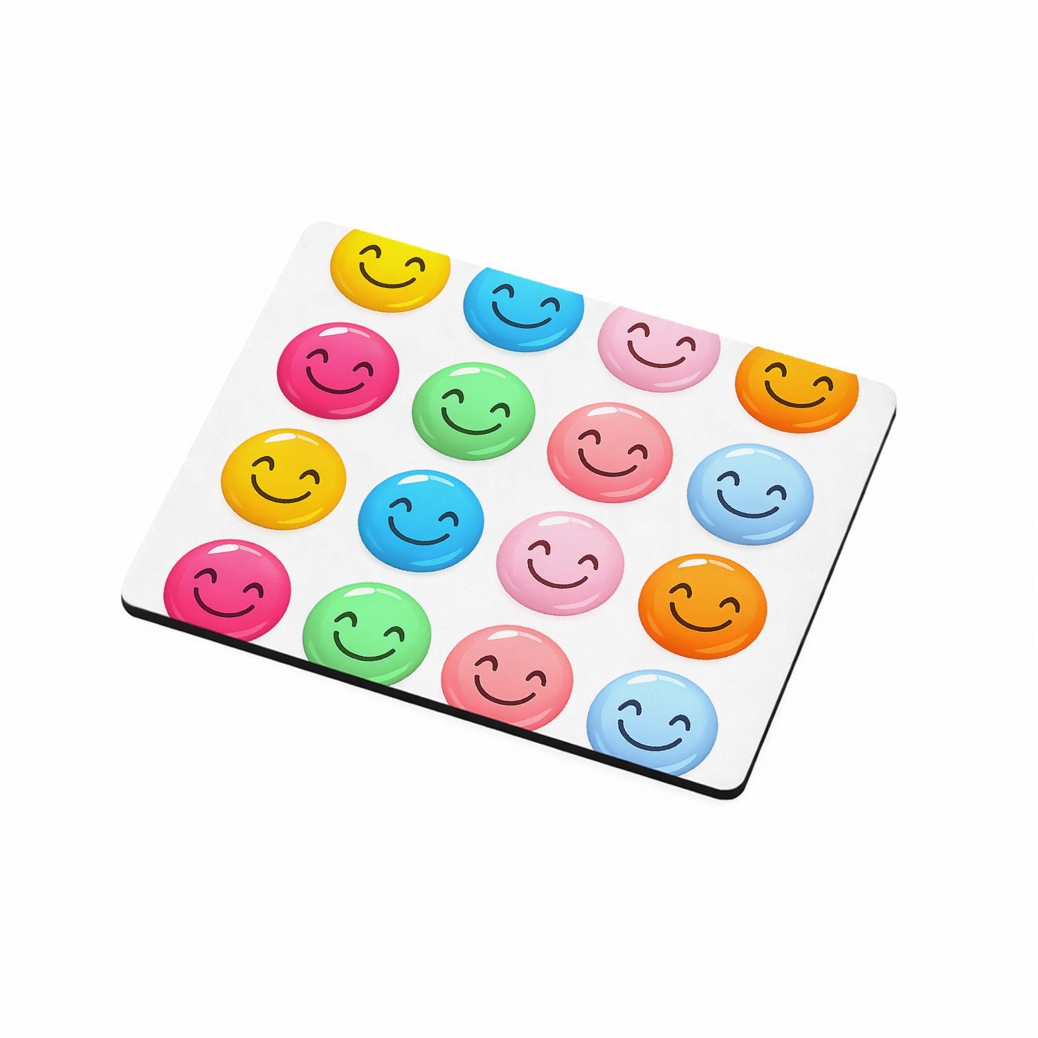 Mr Cadeautjes MDF magnetische fotolijst 9 x 7 - design Ronde regenboog-icoontjes met vrolijke mini-symbolen in een | cadeau Wit