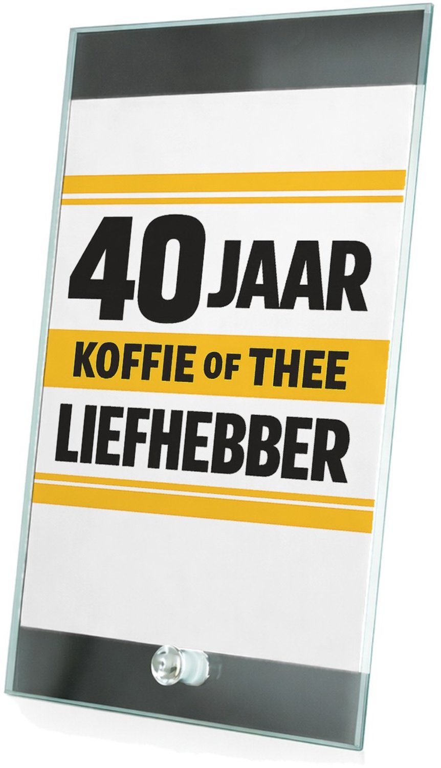 Mr Cadeautjes Glasframe 15 x 23 - design Humoristische jubileumopdruk rond een favoriete drank in een | cadeau Wit