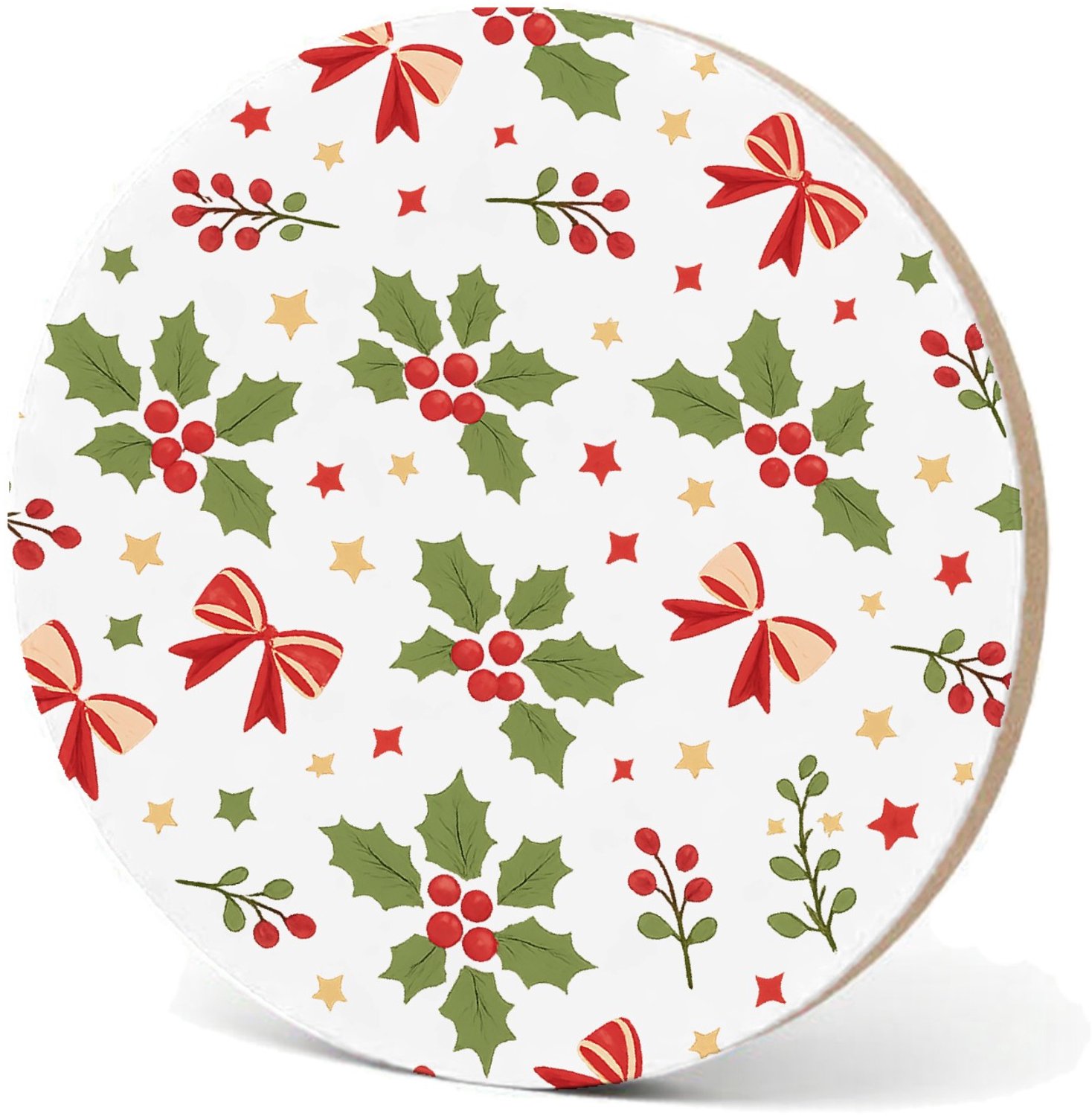 Mr Cadeautjes MDF fotolijst - design Luchtig herhaalpatroon met winterse natuurmotieven in een el | cadeau Wit