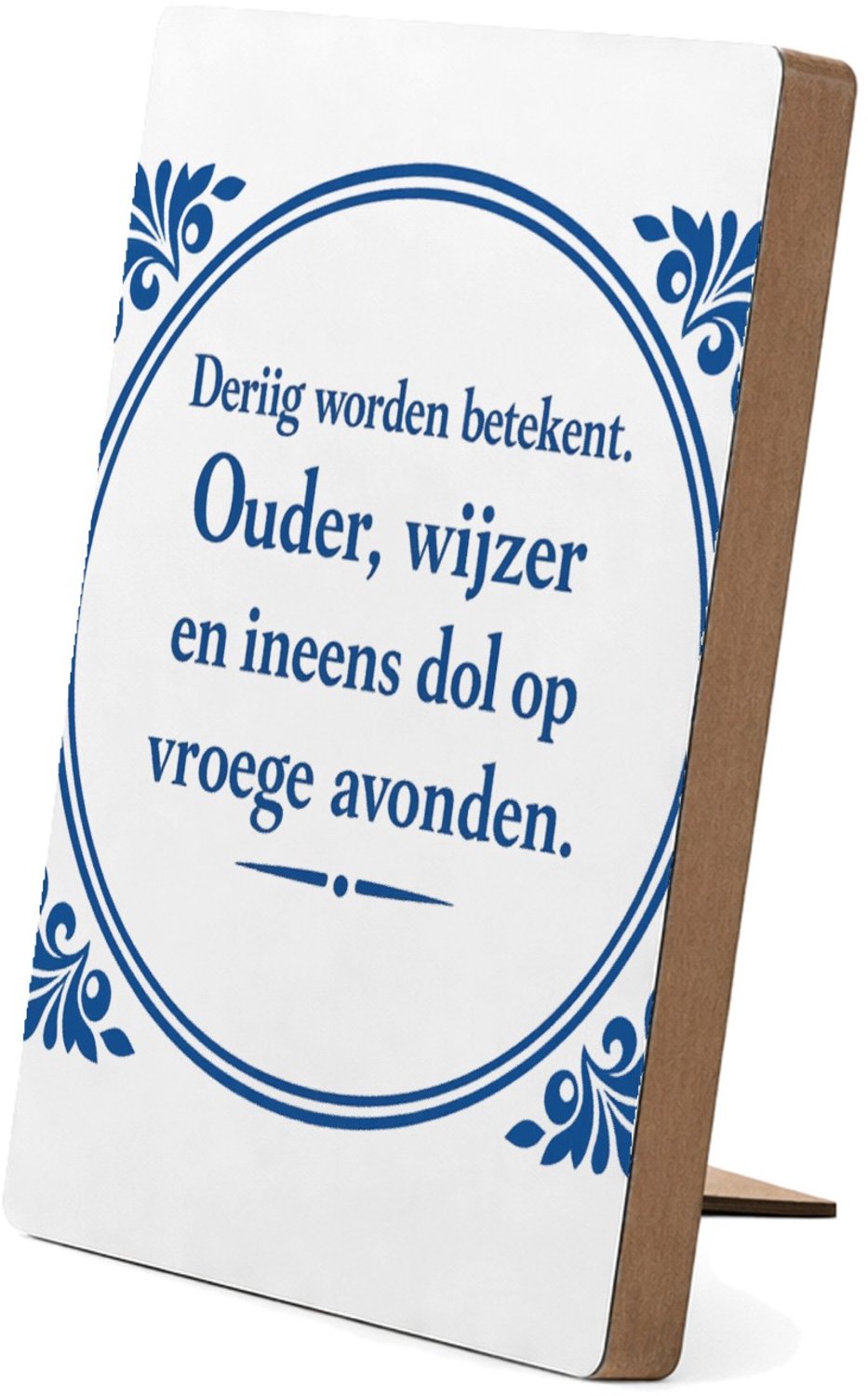 Mr Cadeautjes Glasframe/MDF 12,7 x 17,8 - design Klassieke tegelvorm met speelse, brutale quote rond een nieu | cadeau Wit