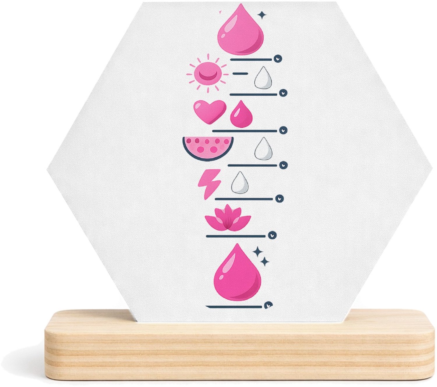 Mr Cadeautjes MDF fotolijst/inleg hexagon 14 x 13 - design Motiverende dagindeling voor focus en energie | cadeau Wit
