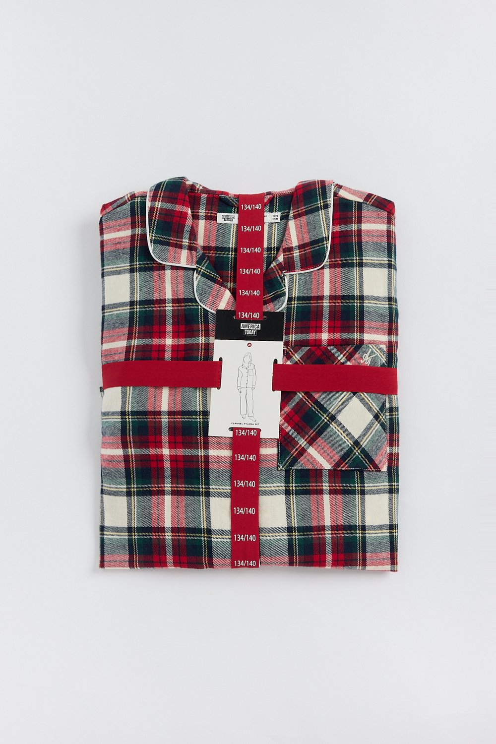 America Today Loungewearset Maddie Jr Green/red