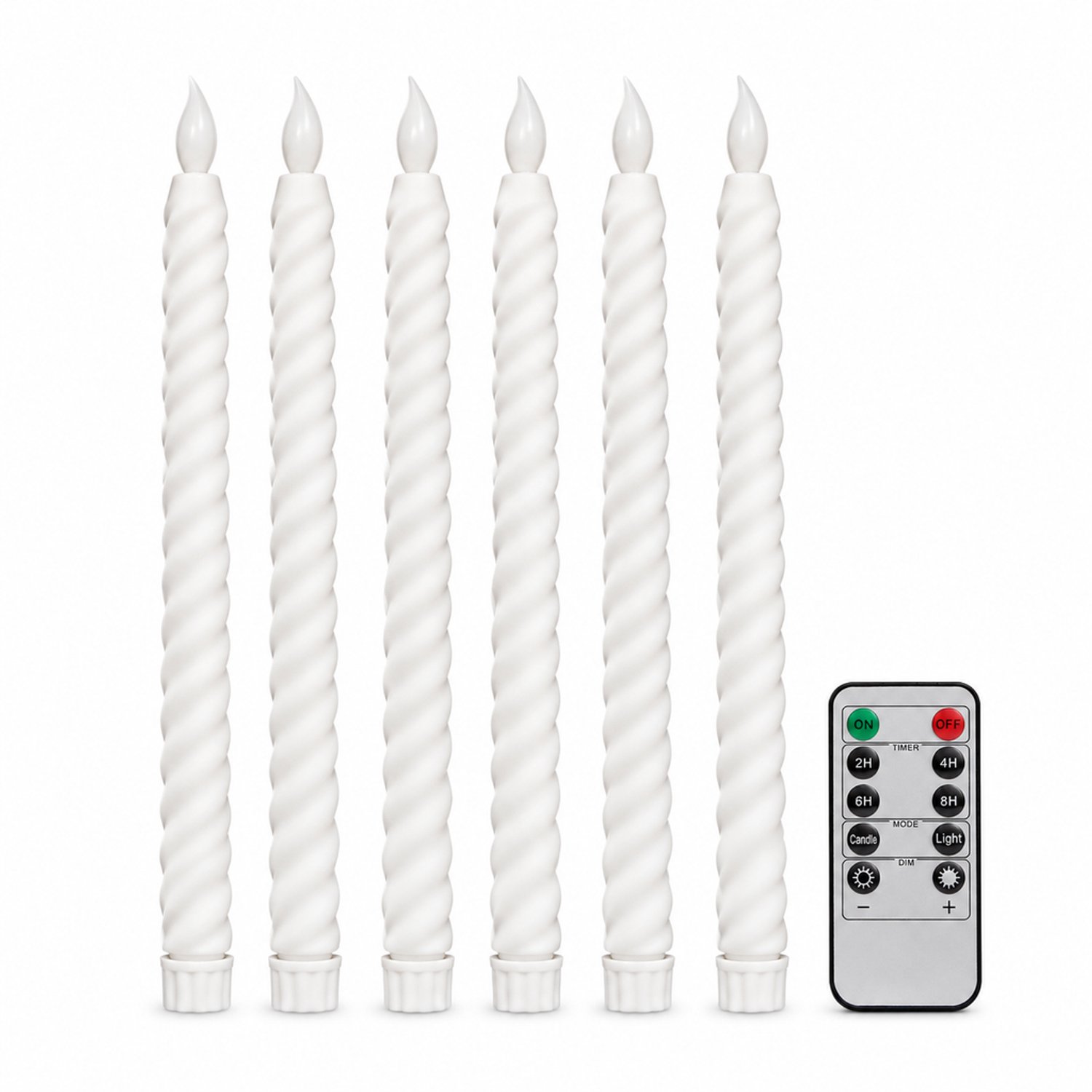 SWGOTA led kaarsen - 1 witte kaars met spiraalvormige schacht en vlamvormige tip, voor bruiloften en diners, zonder afstandsbediening