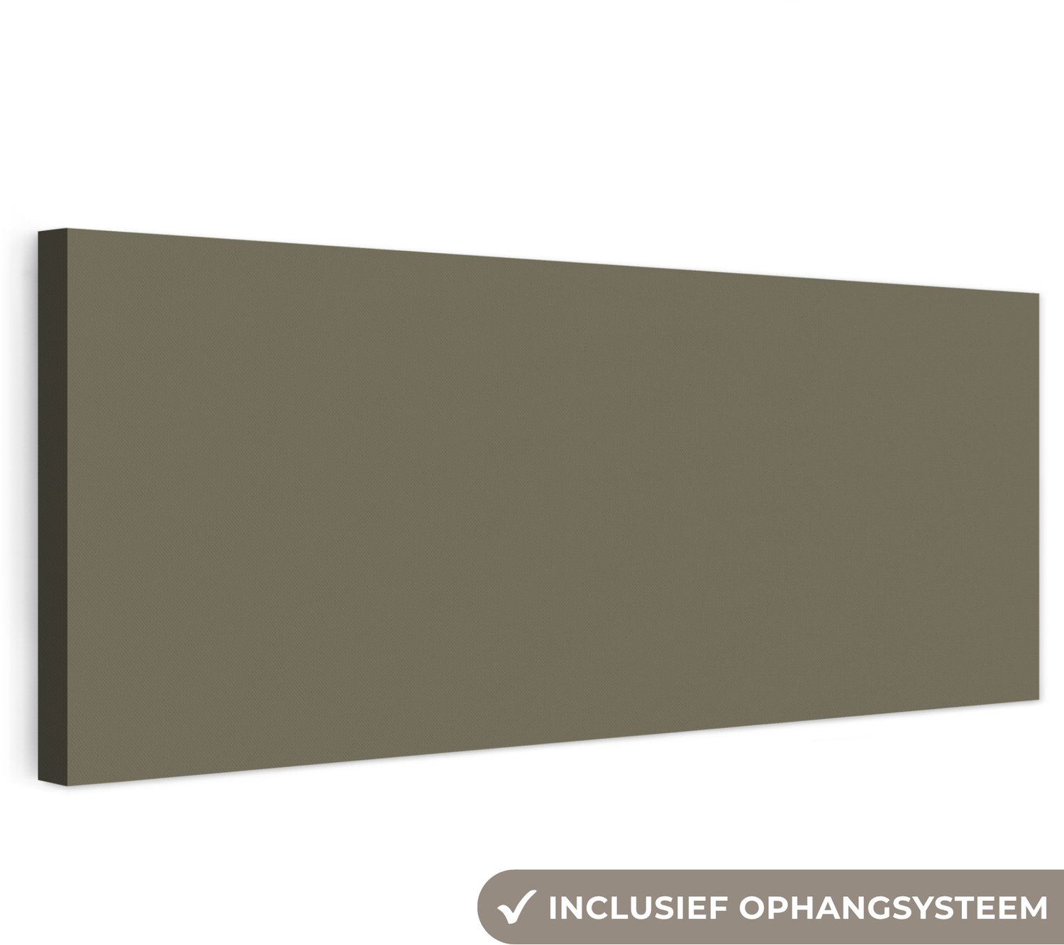 Canvas schilderij 90x30 cm - Exclusieve wanddecoratie Deep - Khaki - Groen - Muurdecoratie woonkamer - Slaapkamer decoratie - Kamer accessoires - Schilderijen op canvas