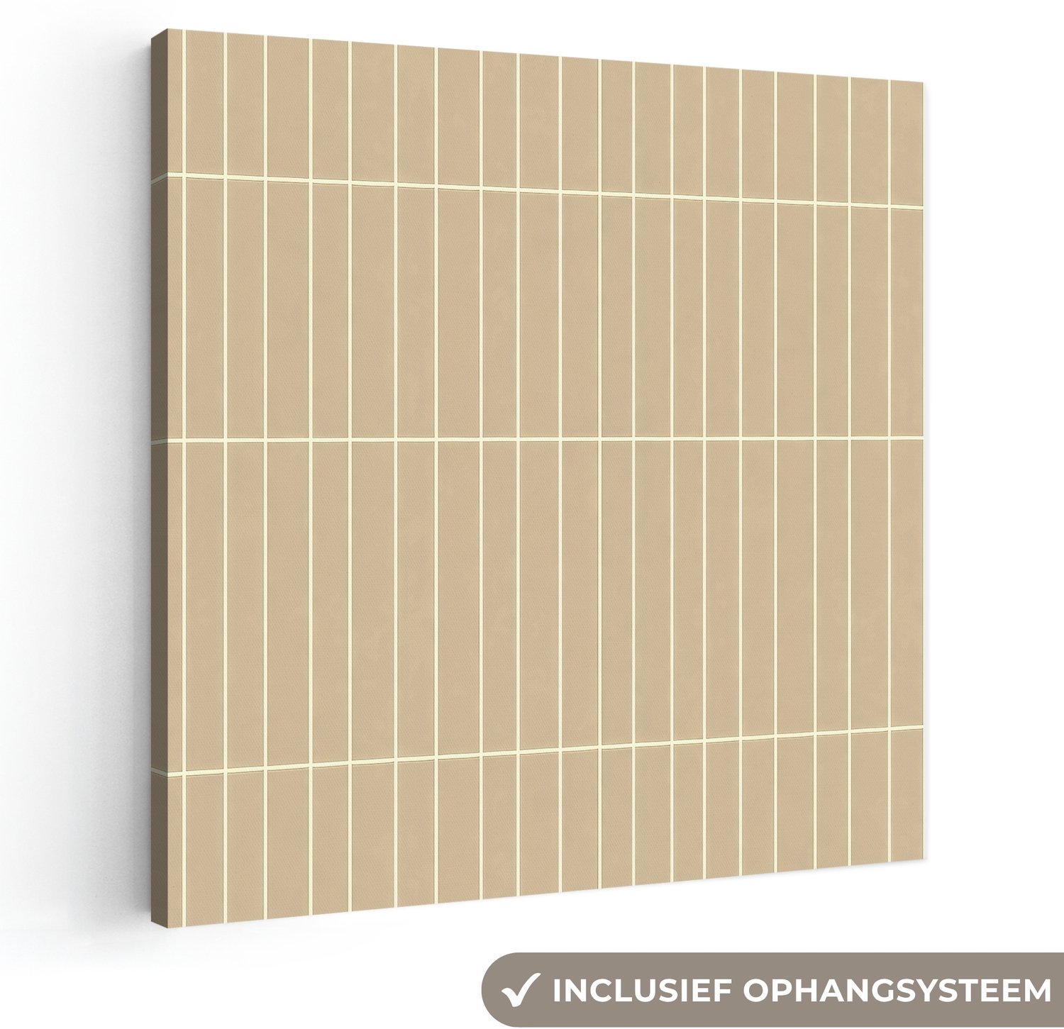 Canvas schilderij 50x50 cm - Exclusieve wanddecoratie Verticaal - Wandtegel - Zand - Beige - Muurdecoratie woonkamer - Slaapkamer decoratie - Kamer accessoires - Schilderijen op canvas