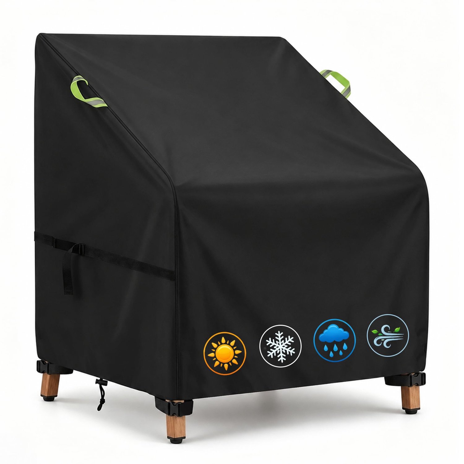Famanu Tuinstoelhoes van 420D Oxford, waterdichte afdekhoes voor stoelen, 1 stuk, 85 x 80 x 60/120 cm, ideaal voor bescherming tegen weer en vuil, eenvoudig te reinigen en op te bergen wit
