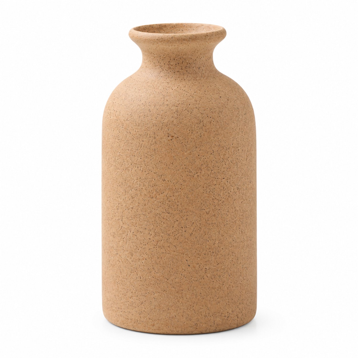 SWGOTA Keramische vaas bruin met zwarte spikkels - 14,3 cm hoog, diameter 7,8 cm - smalle hals en uitlopende rand voor kunstbloemen