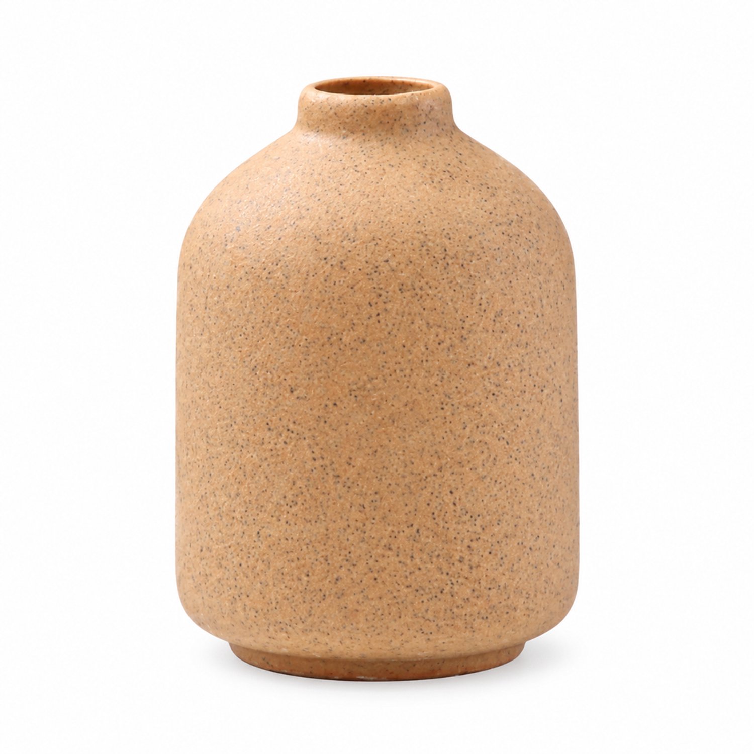 SWGOTA Keramische vaas bruin met zwarte spikkels - 9,8 cm hoog, diameter 7 cm - opening 2 cm - voor kunstbloemen