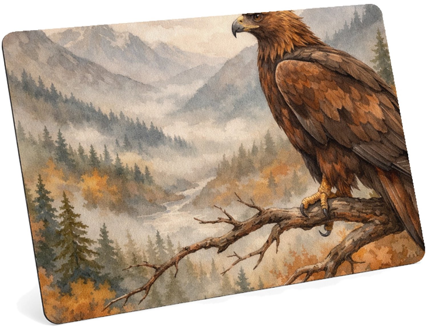 Mr Cadeautjes MDF magnetische fotolijst 28 x 19 - design Een decoratieve seizoensscène met een herkenbaar wilddier en | cadeau Wit