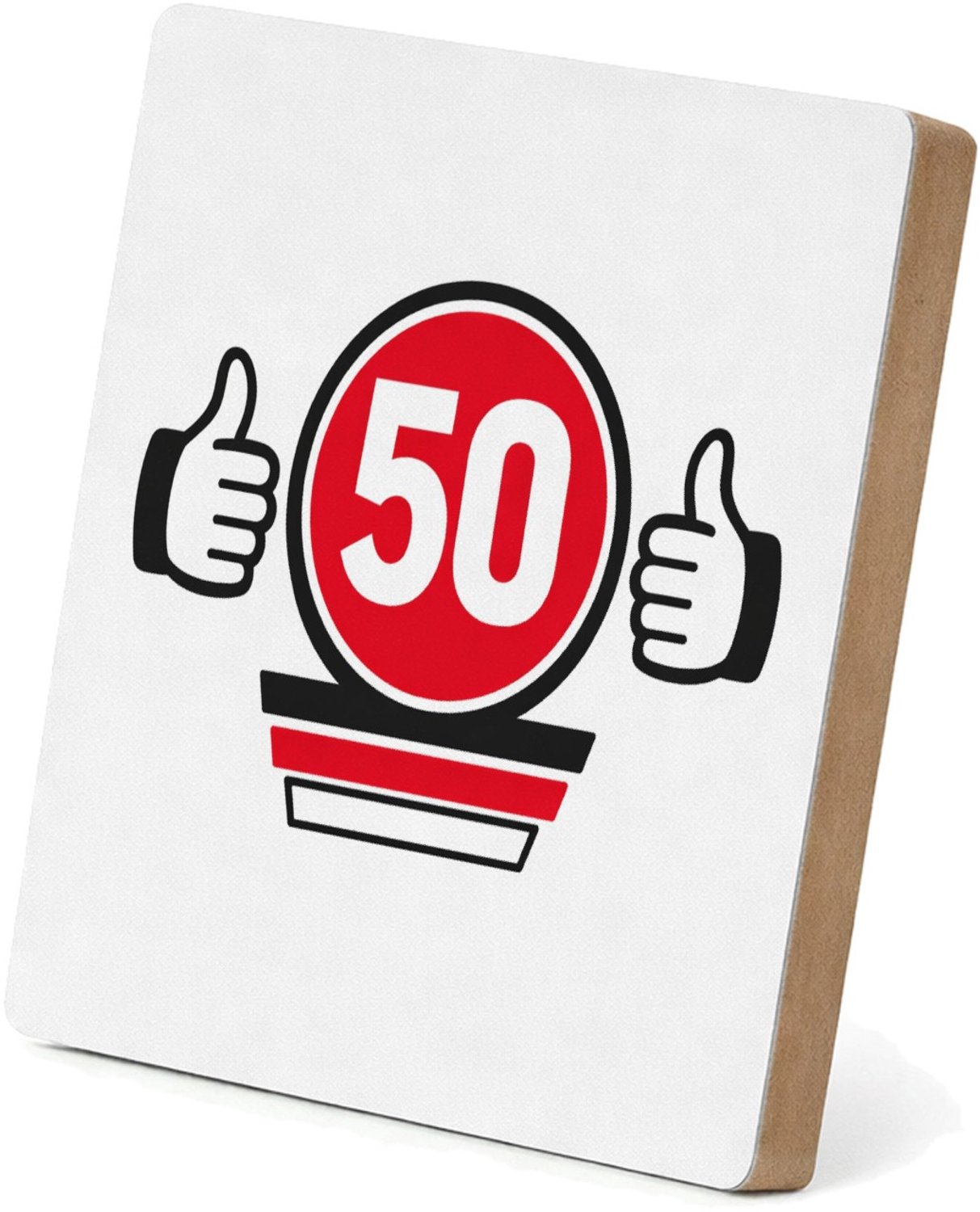 Mr Cadeautjes MDF staande fotolijst 15,2 x 15,2 - design Een compacte verjaardagsbadge met een eigenzinnige sportieve | cadeau Wit
