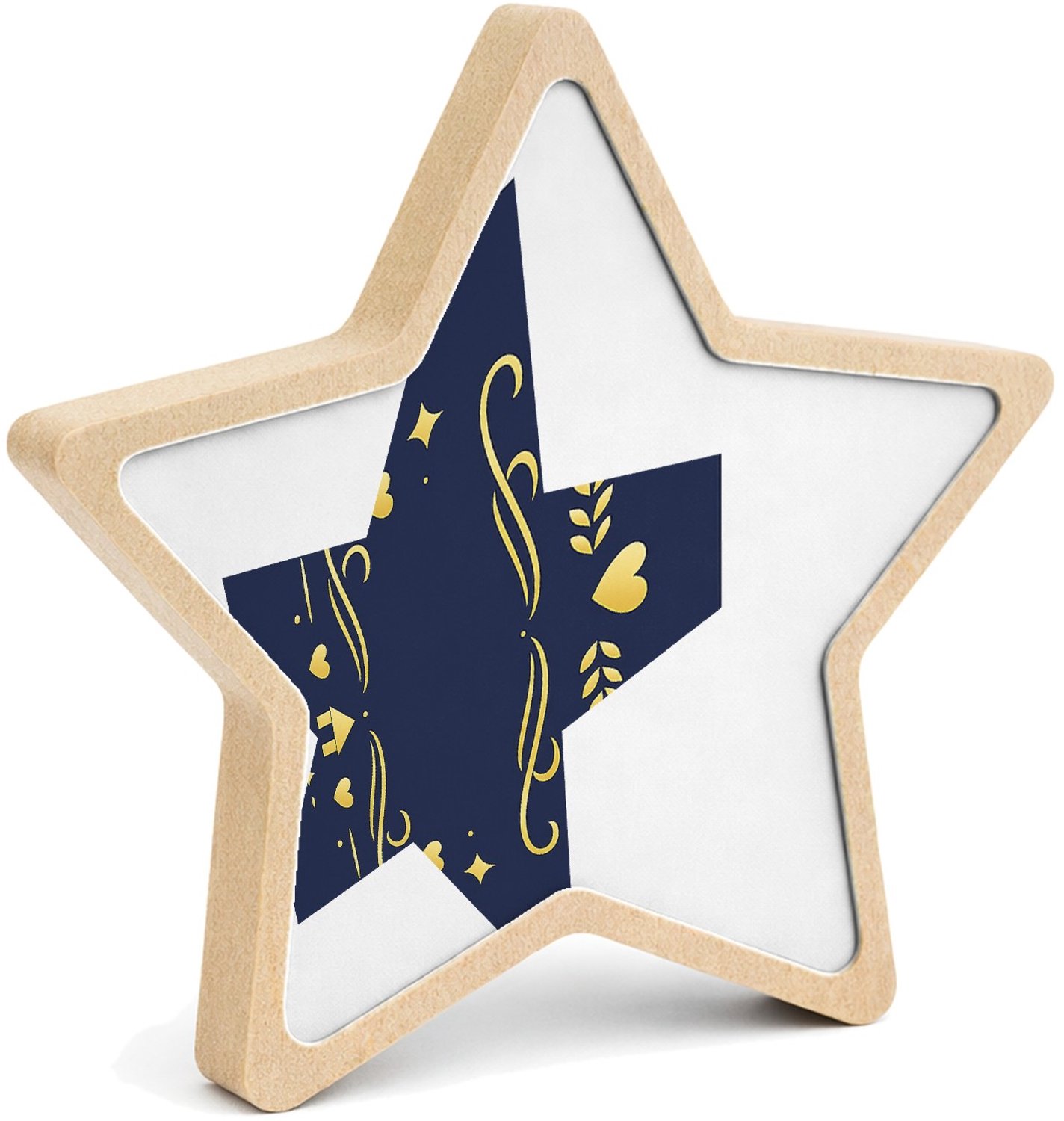 Mr Cadeautjes MDF fotolijst ster 14 x 13,5 - design Een elegant cadeau-ontwerp met een warme familieboodschap en | cadeau Wit