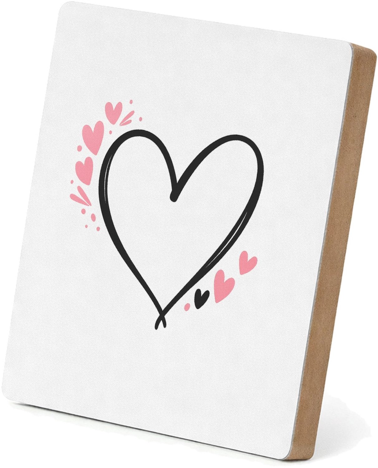 Mr Cadeautjes MDF staande fotolijst 15,2 x 15,2 - design Een liefdevolle handlettering met kleine sterren en zachte s | cadeau Wit