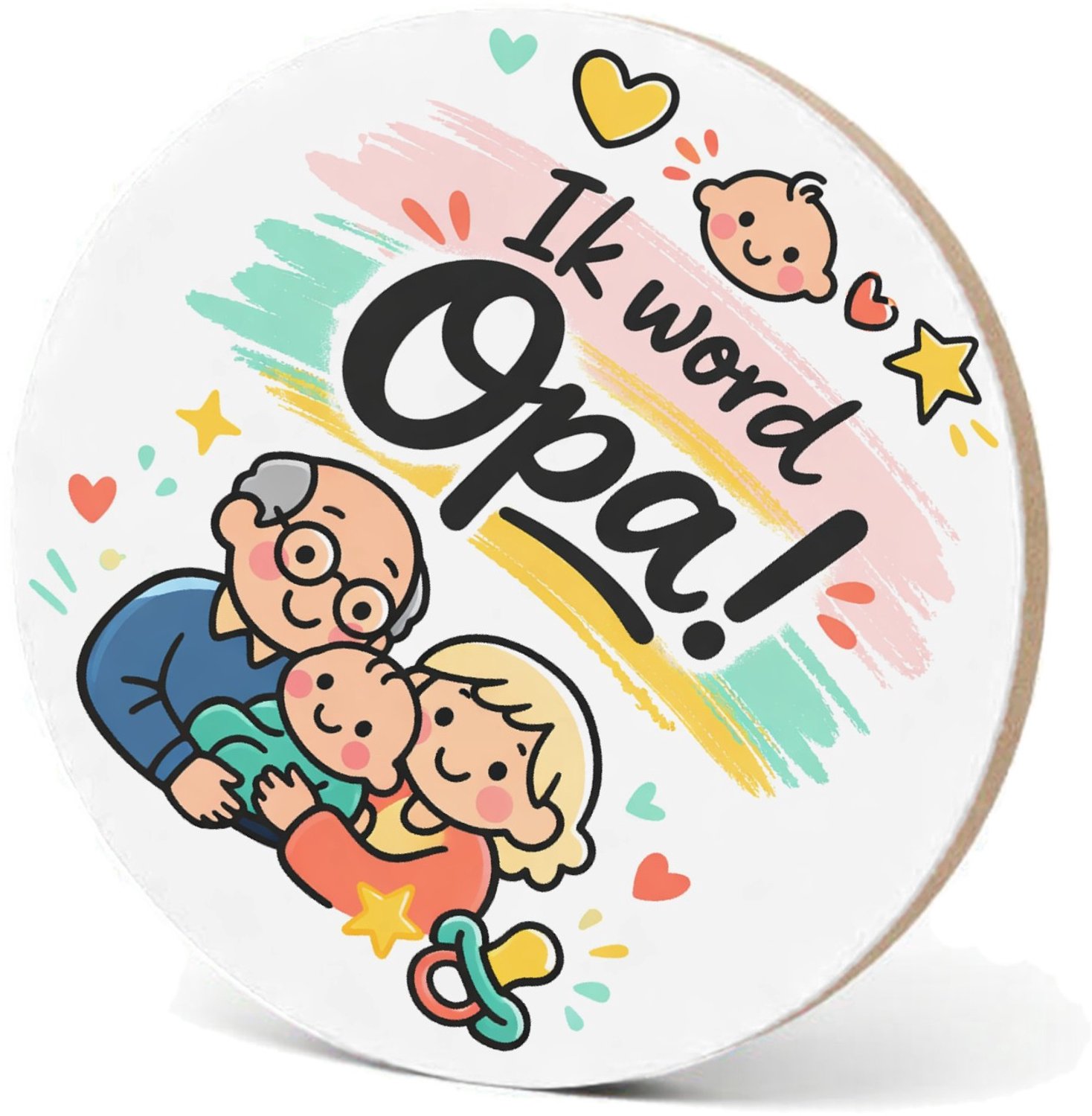 Mr Cadeautjes MDF fotolijst - design Een liefdevolle familiebekendmaking met dezelfde zachte past | cadeau Wit